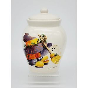 Vintage Miz Frite Halloween Canister with Lid, Sandra Malone, Candy / Cookie Jar